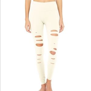 Alo yoga high waist ripped warrior legging.
